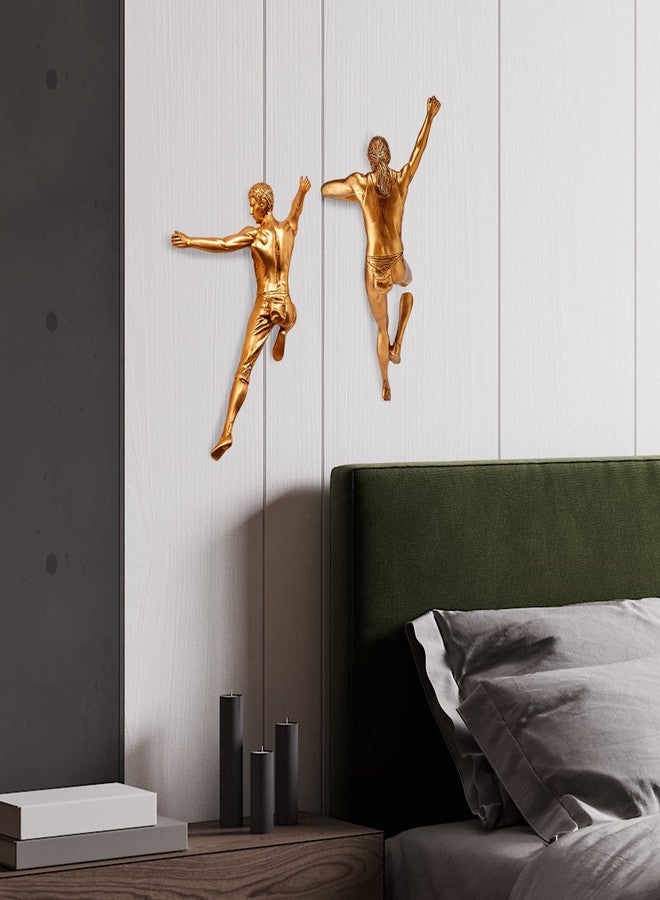 Gute Tall Rock Climbing Wall Sculpture Figures, Wall Art Decor Sculpture by Gute (Set of 2) 11.5" - Man & Woman - Marathon Rappelling Perfect Bedroom Home Office Company Décor Gift, Sports & Outdoors - Image 4