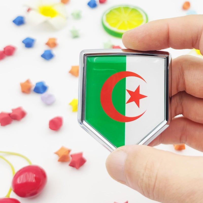 Overdecor 2 Pack Algeria Flag Decal Algerian Sticker Emblem Flags - Image 2