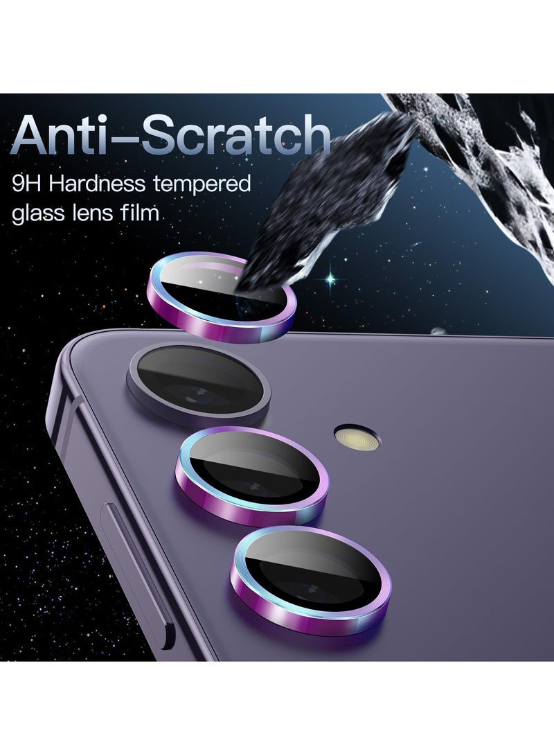 جي تيك حامي عدسة الكاميرا لهاتف سامسونج جالاكسي S24 9h من الزجاج المقسى المعدني غطاء حلقة فردي سهل التركيب صينية عالية الدقة شفافة مجموعة واحدة ملونة - Image 4