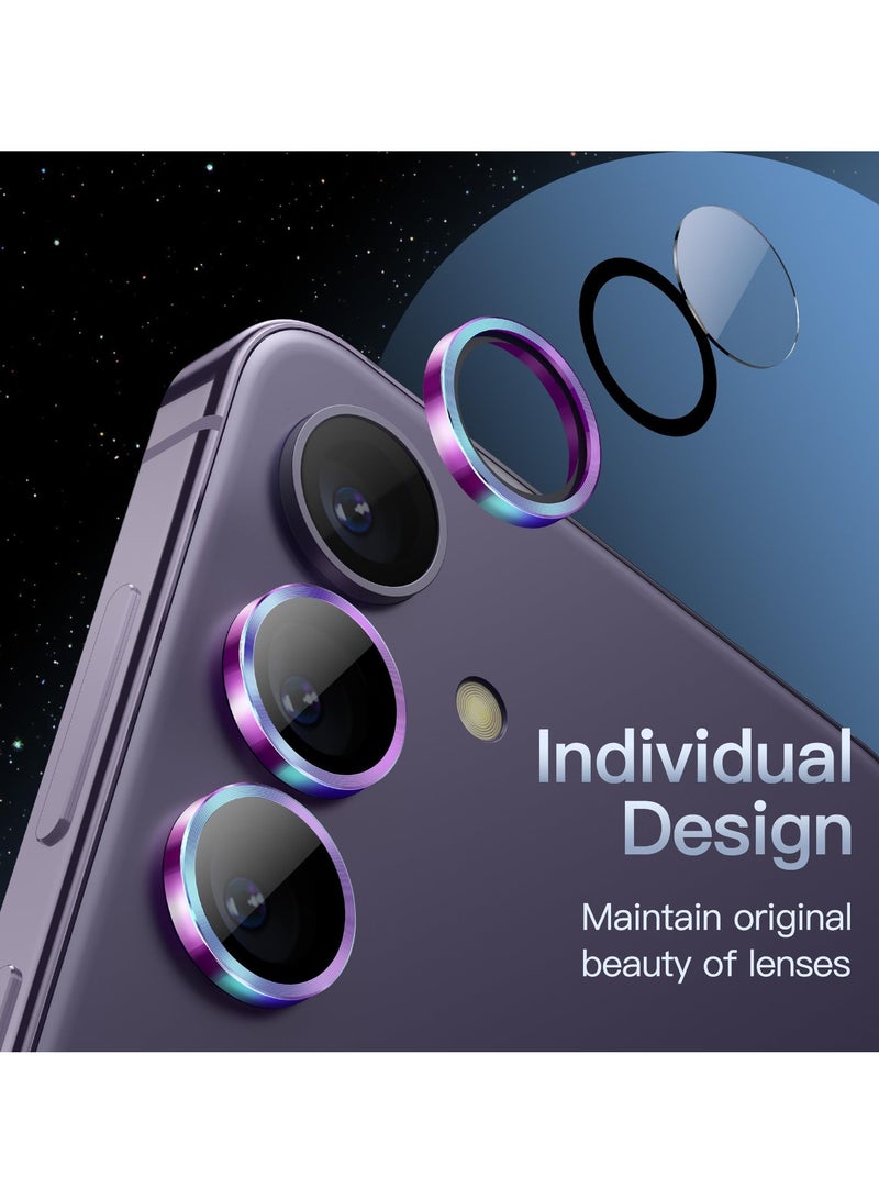 جي تيك حامي عدسة الكاميرا لهاتف سامسونج جالاكسي S24 9h من الزجاج المقسى المعدني غطاء حلقة فردي سهل التركيب صينية عالية الدقة شفافة مجموعة واحدة ملونة - Image 3