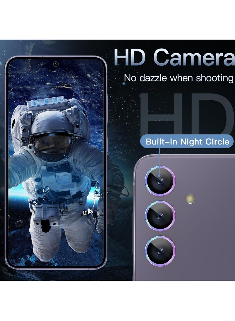 جي تيك حامي عدسة الكاميرا لهاتف سامسونج جالاكسي S24 9h من الزجاج المقسى المعدني غطاء حلقة فردي سهل التركيب صينية عالية الدقة شفافة مجموعة واحدة ملونة - Image 5