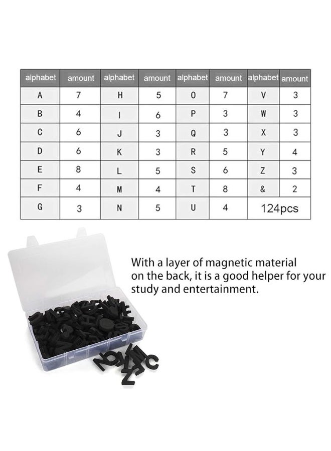 Firlar 124Pcs Magnetic Letters Uppercase Alphabet ABC Magnets for Fridge Refrigerator Foam Alphabet Letters Refrigerator Magnets Educational Tools for Spelling and Learning Black - Image 2