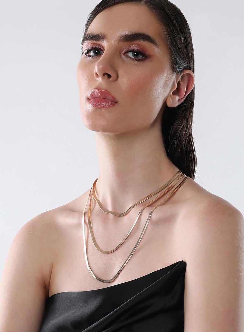 SOHI Snakechain Layered Artificial Necklace Jewellery - Image 3