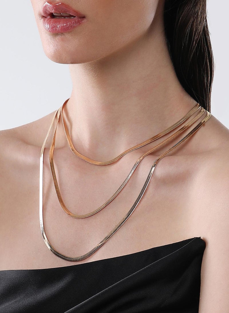 SOHI Snakechain Layered Artificial Necklace Jewellery - Image 4