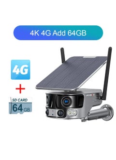 إل أس فيجين 4K 180 درجة زاوية رؤية واسعة للغاية 4G كاميرا مراقبة تعمل بالطاقة الشمسية في الهواء الطلق WIFI 4X Zoom عدسة مزدوجة PIR كشف الإنسان كاميرا CCTV  - Image 1