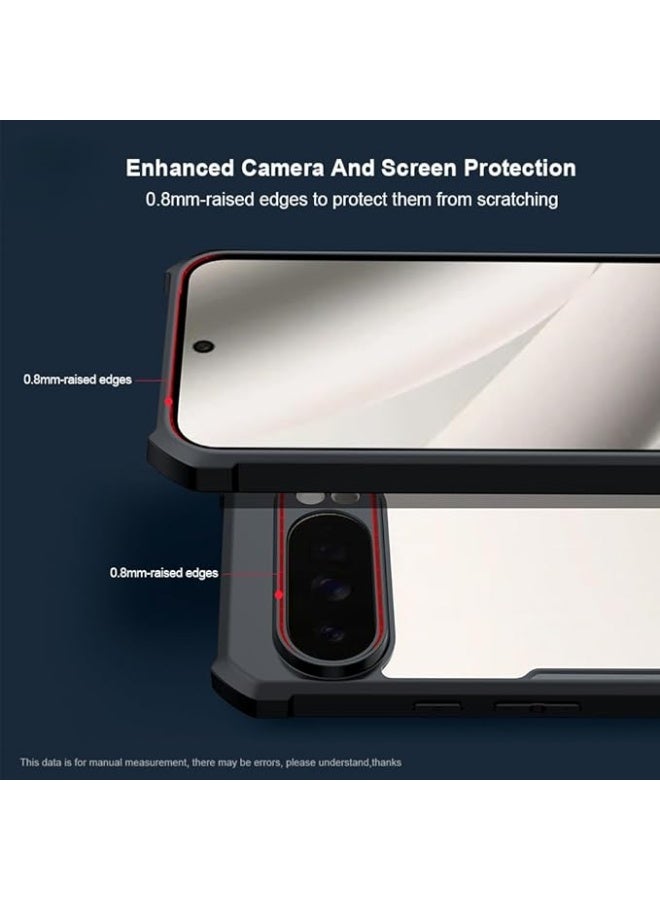 Phone Case for Google Pixel 10 Pro XL with Four Corners Airbag Technology,Translucent TPU Protection Cover with Black Side,Slim Non-Slip Grip,Anti-Fall - Image 2