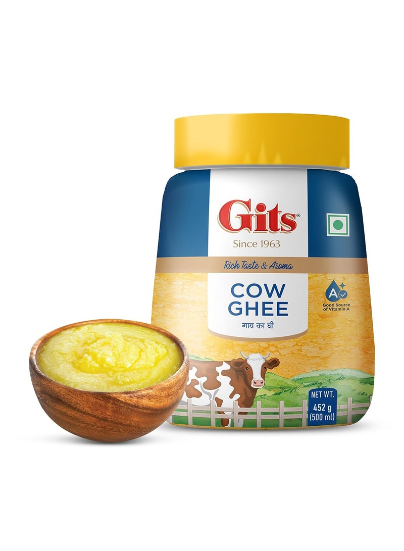 Gits Cow Ghee 500ml Jar, Pure Desi Ghee, No Preservatives - Image 1
