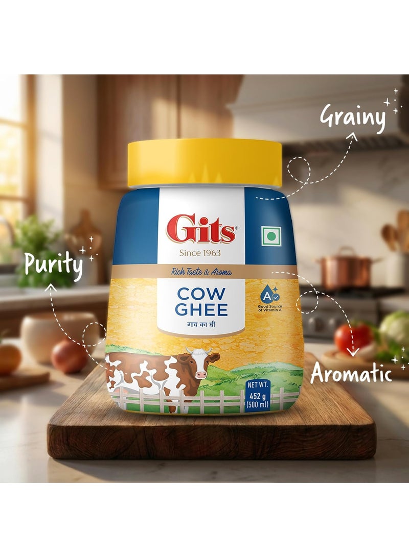 Gits Cow Ghee 500ml Jar, Pure Desi Ghee, No Preservatives - Image 3