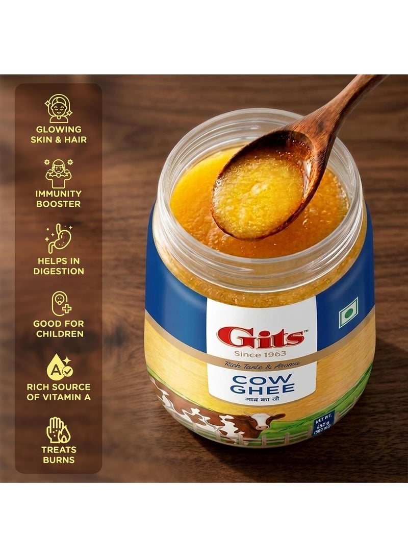 Gits Cow Ghee 500ml Jar, Pure Desi Ghee, No Preservatives - Image 4