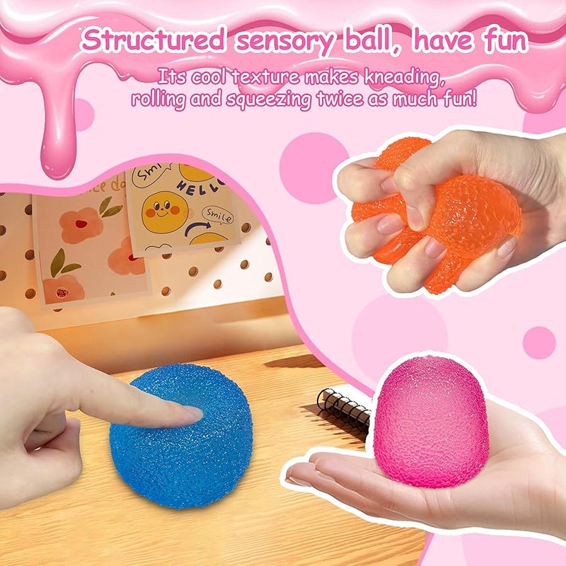 AuraGlaze Stress Balls-Gumdrop Squishy Stress for Kids and Adults, Super Solid Squeeze Ball, Sensory for Stress Relief, Birthday, Easter Basket Stuffers and Party Favors(Pink) - Image 2