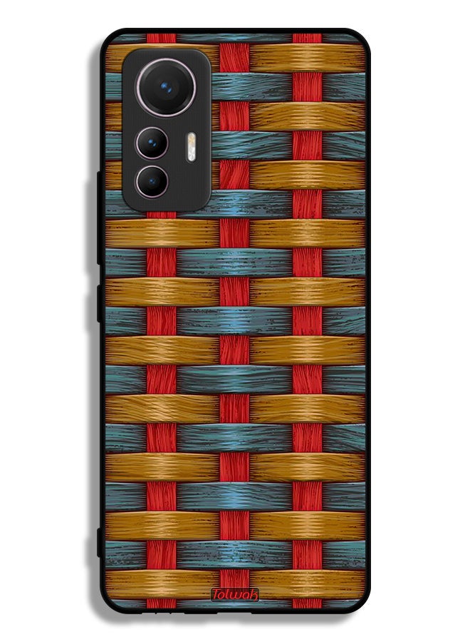 Tolwak Xiaomi 12 Lite Protective Case Cover Strips Art Pattern - Image 2