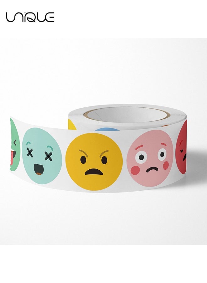 Unique 500-Piece Facial Expressions Stickers, Reward Stickers for Teachers Kids, Happy Face Rewards Stickers Circle Dots Stick Labels, Water Bottles, School, Home Etc, Party Supplies Stickers Roll  - Image 5