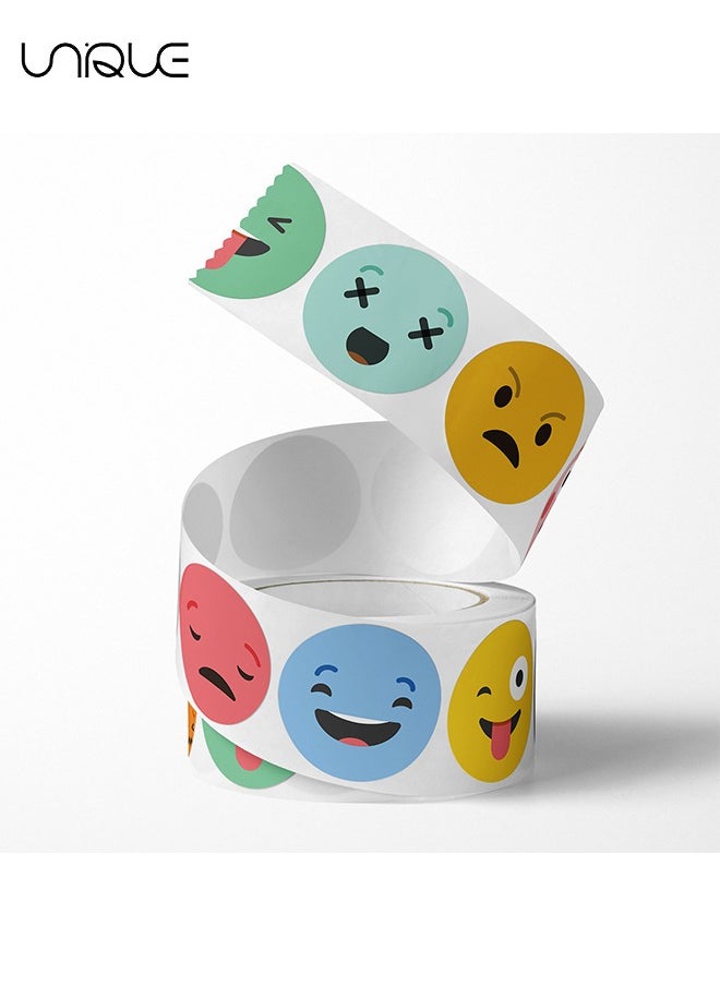 Unique 500-Piece Facial Expressions Stickers, Reward Stickers for Teachers Kids, Happy Face Rewards Stickers Circle Dots Stick Labels, Water Bottles, School, Home Etc, Party Supplies Stickers Roll  - Image 4