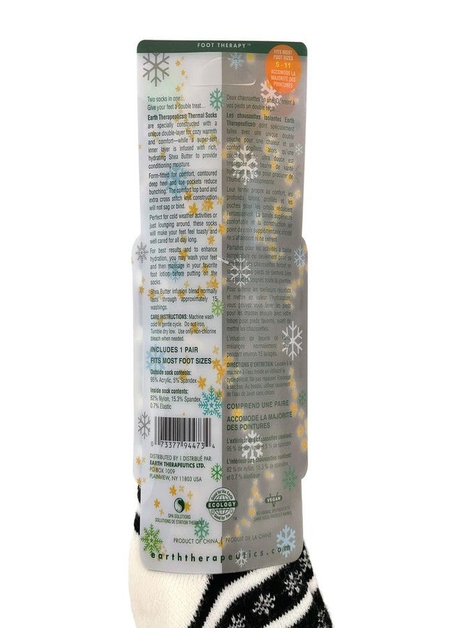 Earth Therapeutics Thermal Double Layer Socks - Black Nordic Pattern - Image 3