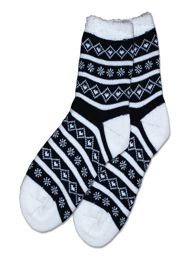 Earth Therapeutics Thermal Double Layer Socks - Black Nordic Pattern - Image 1