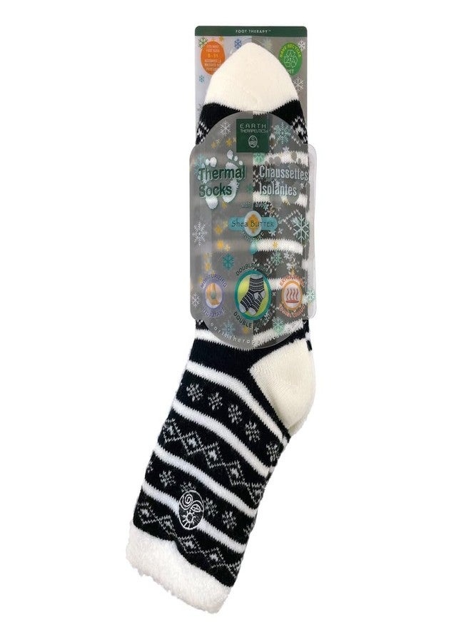 Earth Therapeutics Thermal Double Layer Socks - Black Nordic Pattern - Image 2