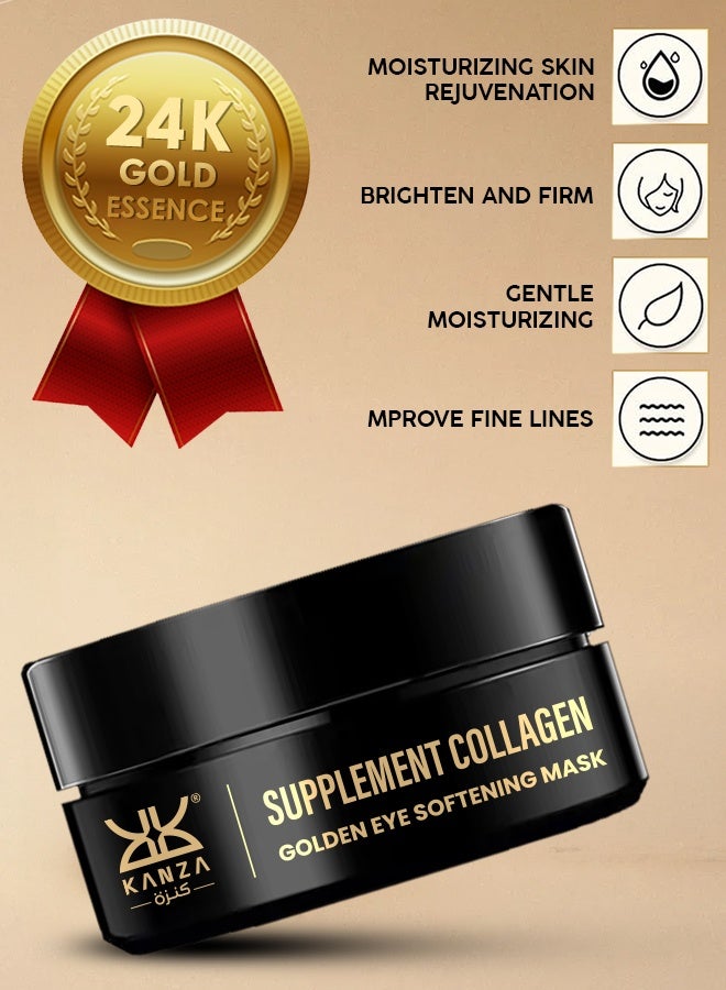 Kanza 120 Pcs Supplement Collagen Eye Mask (60 Pairs) Under Eye Patch for Eye Bags & Anti-Aging Treatment Reduces Dark Circles Puffiness Anti Wrinkle Eye Mask, Eye Gel Patch Hydrogel Eye Patch Set - Image 3