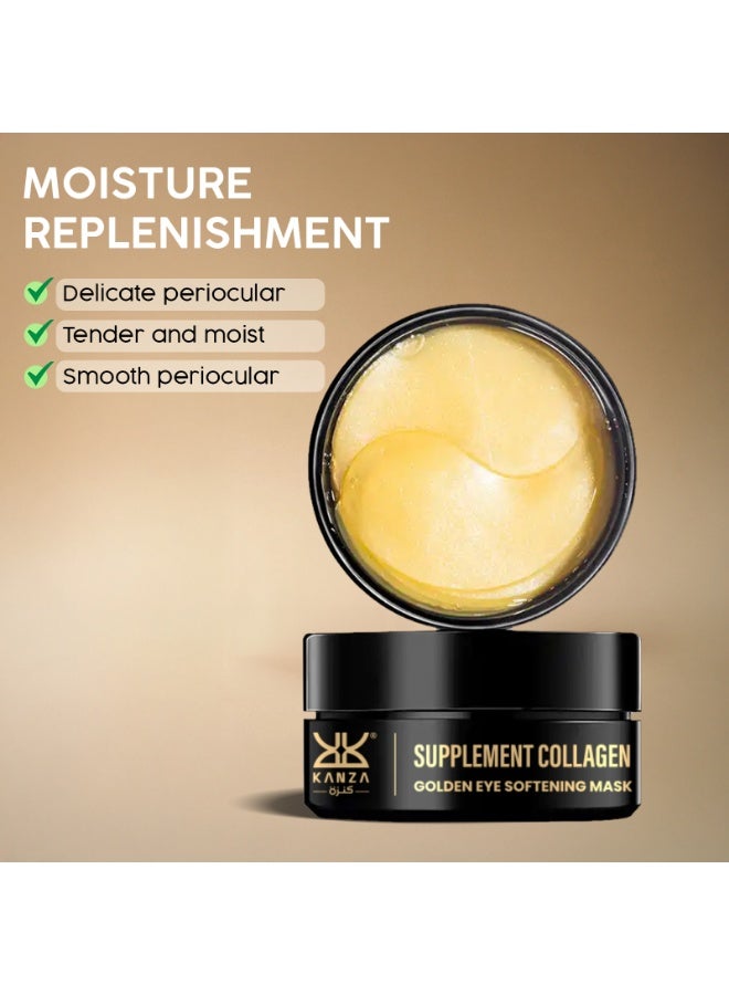 Kanza 120 Pcs Supplement Collagen Eye Mask (60 Pairs) Under Eye Patch for Eye Bags & Anti-Aging Treatment Reduces Dark Circles Puffiness Anti Wrinkle Eye Mask, Eye Gel Patch Hydrogel Eye Patch Set - Image 5