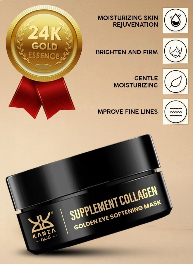 Kanza 120 Pcs Supplement Collagen Eye Mask (60 Pairs) Under Eye Patch for Eye Bags & Anti-Aging Treatment Reduces Dark Circles Puffiness Anti Wrinkle Eye Mask, Eye Gel Patch Hydrogel Eye Patch Set - Image 2