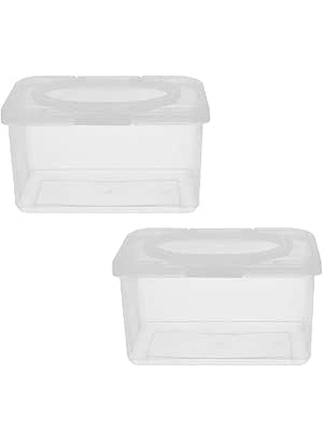 2Pcs Portable Wipes Dispenser Box With Lid Refillable Dustproof Container For Bathroom And Nursery - Image 1