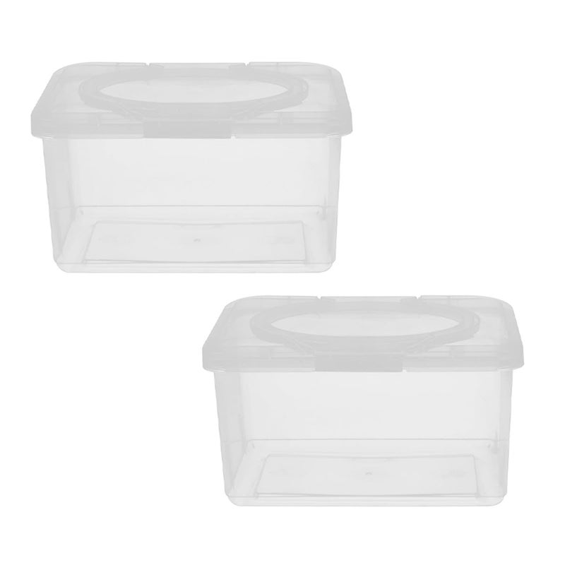 2Pcs Portable Wipes Dispenser Box With Lid Refillable Dustproof Container For Bathroom And Nursery - Image 2