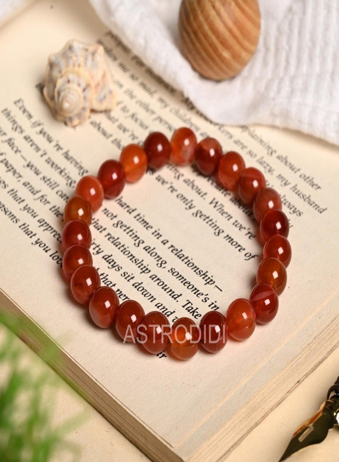 ASTRODIDI سوار من حجر العقيق الأحمر السليماني اليميني الطبيعي المعتمد من أستروديدي، يساعد على الشجاعة والثقة والاستقرار العاطفي والتركيز والصفاء الذهني | سوار من الأحجار الكريمة العلاجية بتقنية الريكي والفينغ شوي للرجال والنساء - Image 4