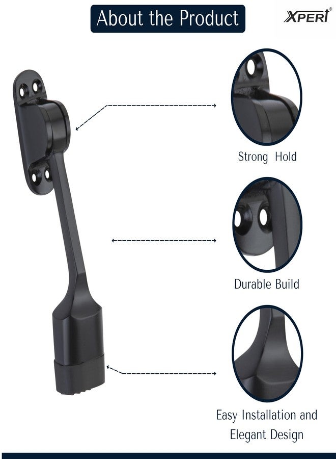 Xpert Brass Door Stopper (Pack of 1) Black Finish (8 Inches) - Door Stopper for Main Door & Gate Stopper - DS-25 (B) (Black) 8" - Image 3