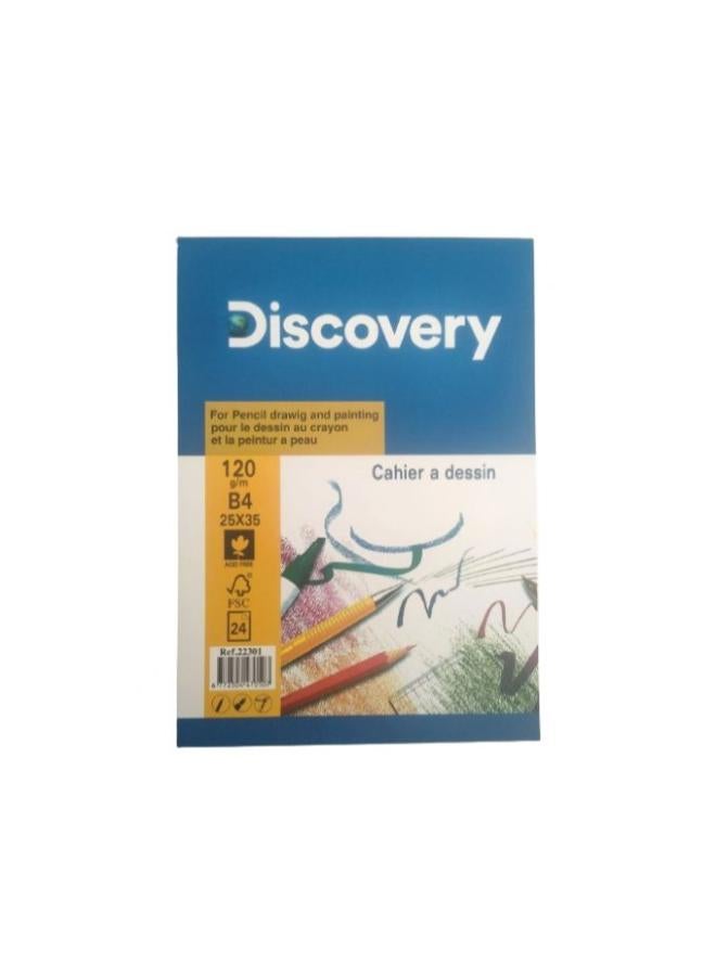 Discovery Sketch Pad – 24 Sheets, 120 gsm, 35 × 25 cm – White