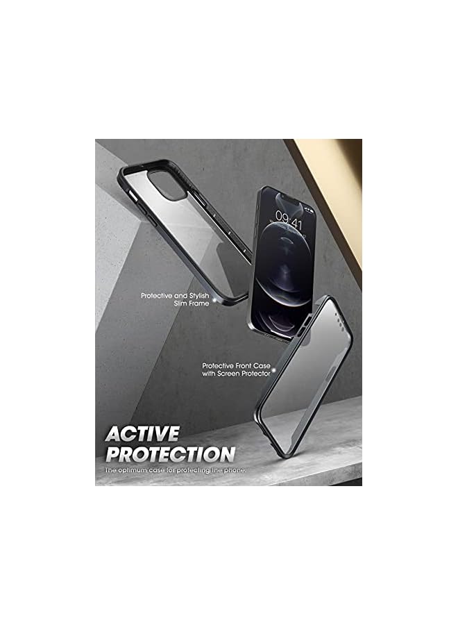 SupCase UB Edge Pro Series Case for iPhone 13 Pro Max (2021 Release) 6.7 Inch, Slim Frame Clear Protective Case with Built-in Screen Protector (Black) - Image 3