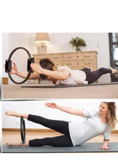 WENBO Pilates Yoga Ring Fitness Ring Exercise Ring Upper Thigh Trainer Pilate Ring Gym Homework out (Size 38*38cm)(Black)  - Image 2