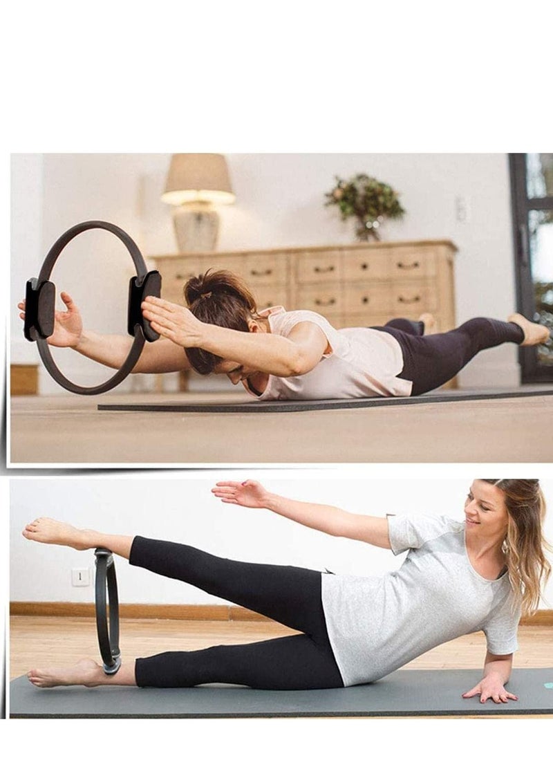 WENBO - Pilates Yoga Ring Fitness Ring Exercise Ring Upper Thigh Trainer Pilate Ring Gym Homework out (Size 38*38cm)(Black) - Image 1