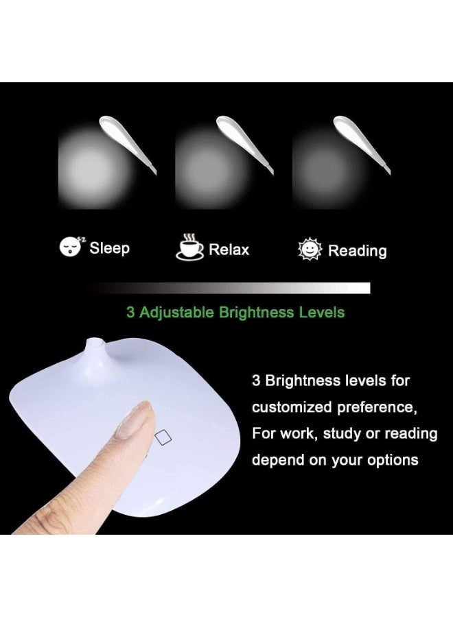 مصباح مكتب للدراسة من باي بلس ليلي طاولة لغرفة النوم يعمل ببطارية سعة 2000 ميلي امبير في الساعة الدراسة وطاولة أبيض - Image 4