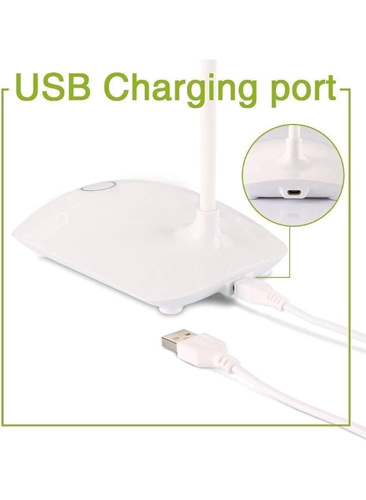 مصباح مكتب للدراسة من باي بلس ليلي طاولة لغرفة النوم يعمل ببطارية سعة 2000 ميلي امبير في الساعة الدراسة وطاولة أبيض - Image 3