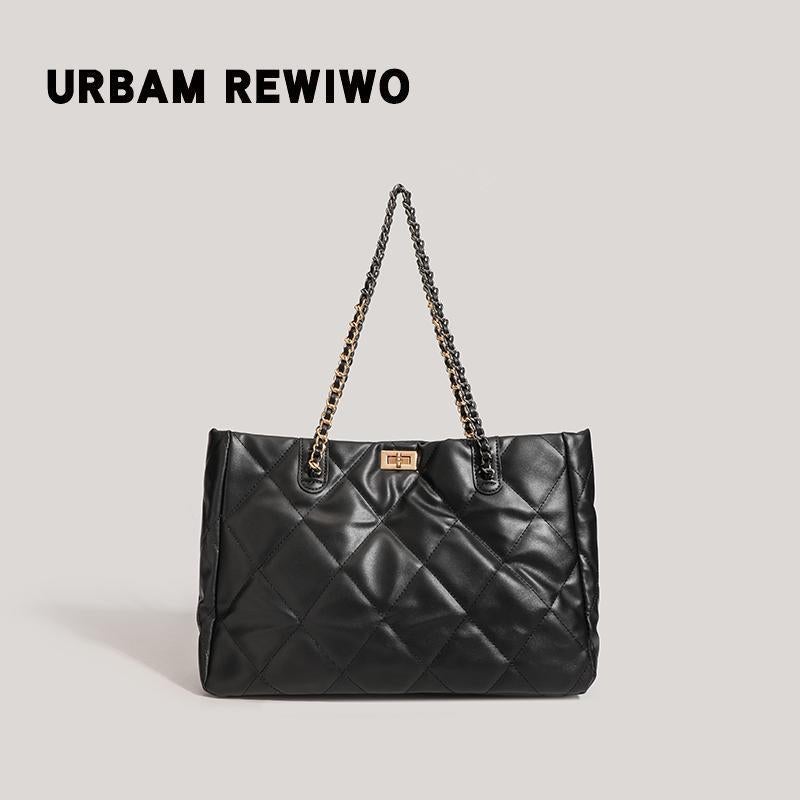 Large-Capacity Quilted Chain Bag For Women 2026 New Trendy Fashion Textured Niche Tote Bag Versatile Shoulder Bag For Women - Image 2