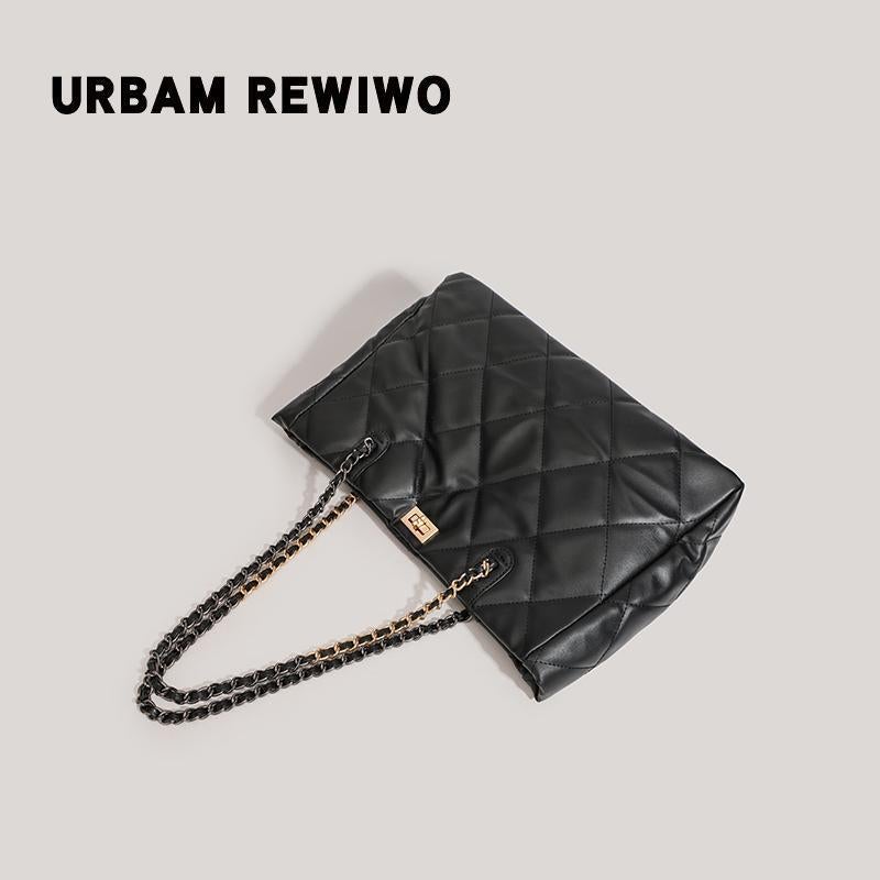 Large-Capacity Quilted Chain Bag For Women 2026 New Trendy Fashion Textured Niche Tote Bag Versatile Shoulder Bag For Women - Image 3