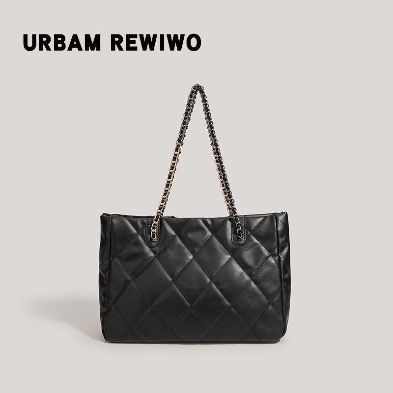 Large-Capacity Quilted Chain Bag For Women 2026 New Trendy Fashion Textured Niche Tote Bag Versatile Shoulder Bag For Women - Image 4