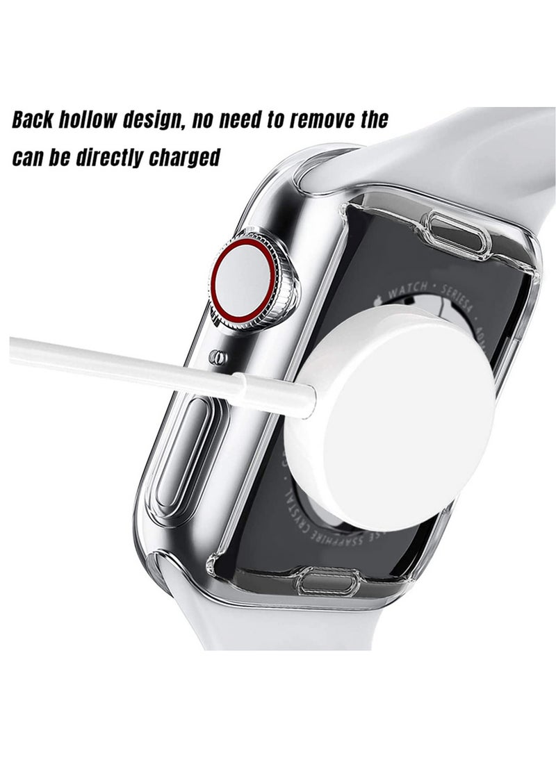 1pcs Soft Protective Case for iWatch 7 41mm Transparent All Covered Screen Protector Cover for Apple Watch Series 7 Shell Accessories Shockproof Durable TPU Case - Image 4