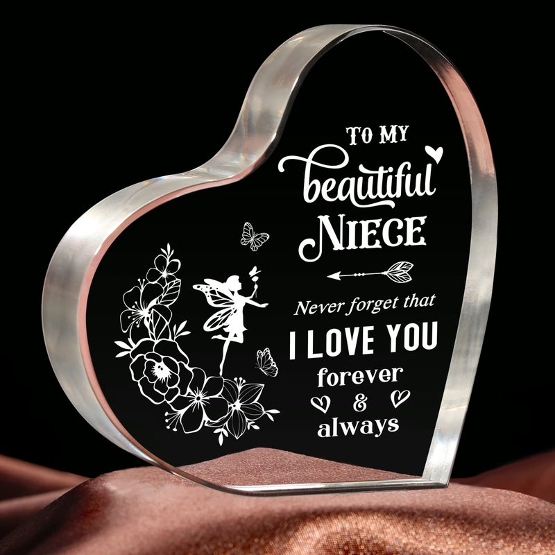 Milcier Niece Gifts from Auntie Gifts for Niece 39x39 Inch Acrylic Keepsake To My Niece Birthday Gifts Niece Gifts from Aunt Uncle Christmas Gifts for Niece Little Girl Niece Adult Niece