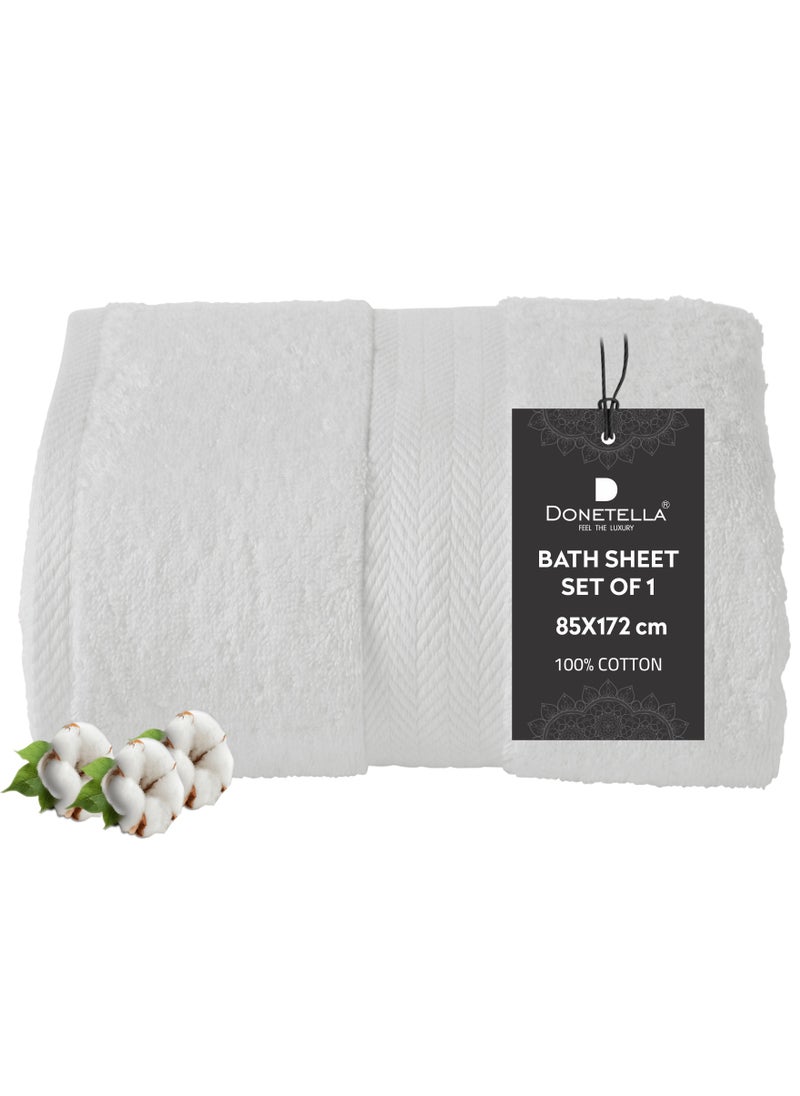 Premium 100 % Combed Cotton 1-Pcs Bath Sheet (85 X 172 CM) 600 GSM Large Towel, Highly Absorbent, Quick Dry,Best Towel for Bathroom, Spa And Hotel,White - pzsku/Z34DC824C182C90D4DF5FZ/45/_/1737386829/f5d01634-a954-4867-874d-f91f2d71fe82