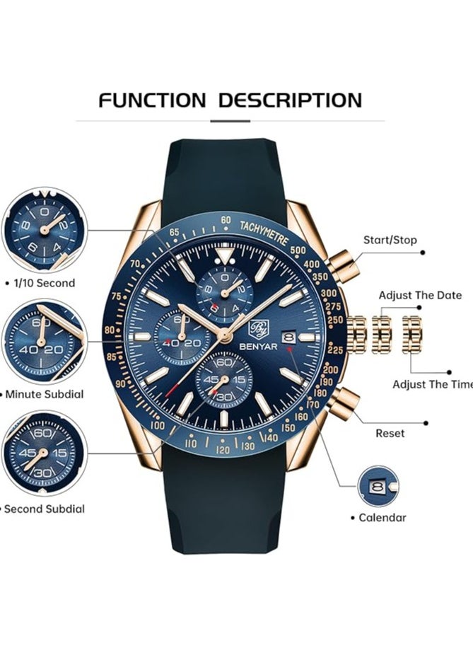 Watches for Men Watch Quartz Luxury Chronograph Water Resistant Watch 5140 - pzsku/Z34DC8587D64A1079C14DZ/45/_/1737540096/9d8e7a6d-e363-4fd4-8f59-515a7ab52b2e