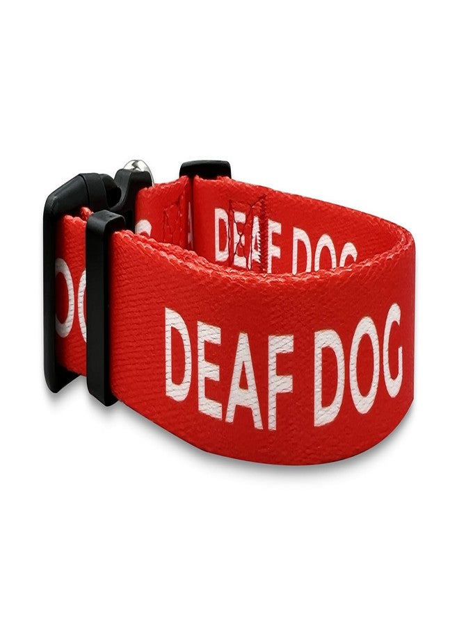 PinMaze Deaf Dog Collar - Hard of Hearing Warning - Hearing Impaired Dog - No Limited Hearing for Small Medium Large Dogs (M, Red) - Image 1