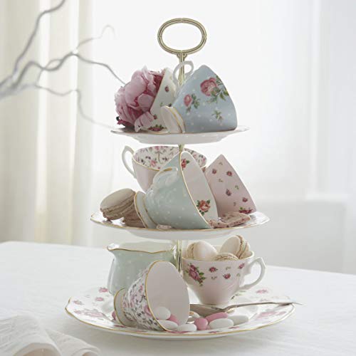 Royal Albert New Country Roses White Cake Stand Three-Tier, 11.5" - Image 2