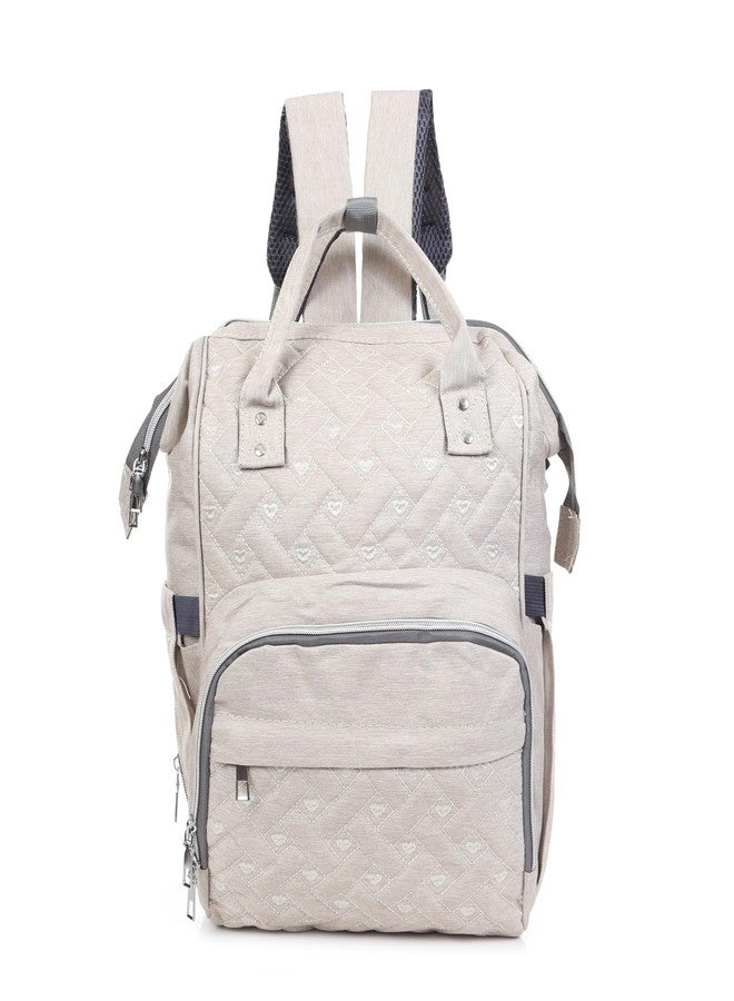 THE MAXIMUS Maximus Designer Diaper Bag For Mothers For Travel | Maternity Bags For Mother And Baby | Hospital Bag For Delivery Women With Charging Cable | Multipocket and Water Resistant (Cream) - Image 1
