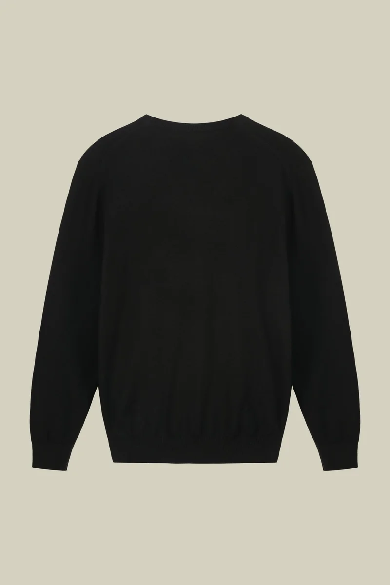 Doppelganger Green Men's regular fit crew neck jumper in wool and cotton - Forest Green for Men | Best Price UAE