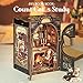 Cutefun Book Nook Kit DIY Miniature Dollhouse Kit for Adults Teens and Beginners Tiny House Bookshelf Decor 3D Wooden Puzzles Best Birthday and Valentines Day Gifts Count Cats Study - Image 4