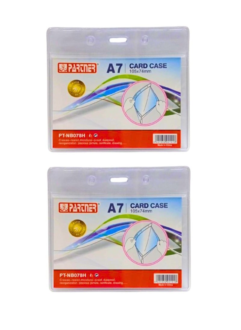 PARTNER ID Card Holders Waterproof Clear Plastic  Perfect for Credit Cards, ID Swipe Cards, Key Cards, and Driver's License  PVC Material  - Image 1