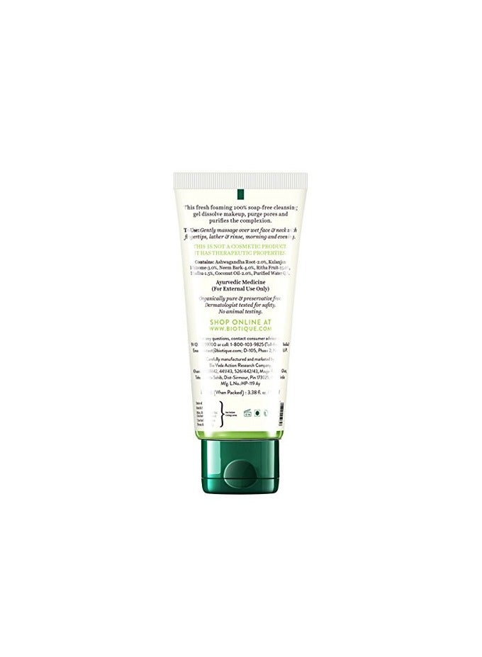 Biotique Fresh Neem Face Wash Pimple Control 100% Botanical Extracts Ayurvedic All Skin Types 100ml - Image 2
