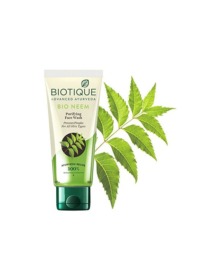Biotique Fresh Neem Face Wash Pimple Control 100% Botanical Extracts Ayurvedic All Skin Types 100ml - Image 3