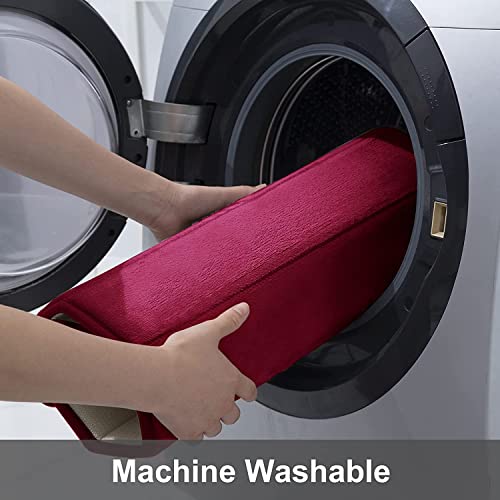 Home-Cloud HomeCloud Memory Foam Bath Mat| Non Slip Super Water Absorption Soft Bathroom Rugs, Thick, Dry Fast, Machine Washable for Bathroom Floor Mat (60 * 40cm) (Maroon, 40x60cm) - Image 5
