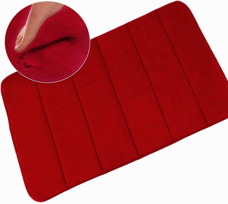 Home-Cloud HomeCloud Memory Foam Bath Mat| Non Slip Super Water Absorption Soft Bathroom Rugs, Thick, Dry Fast, Machine Washable for Bathroom Floor Mat (60 * 40cm) (Maroon, 40x60cm) - Image 3